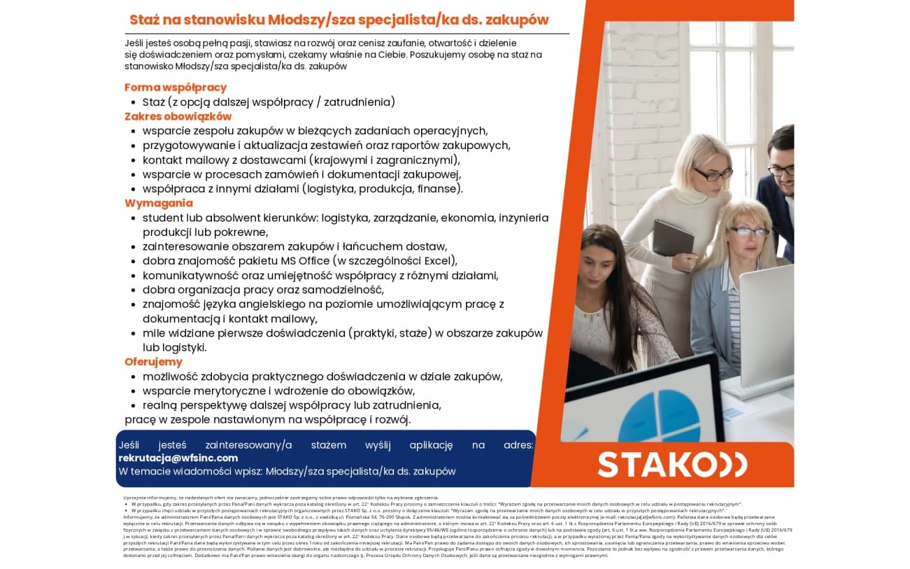 Staż w firmie STAKO