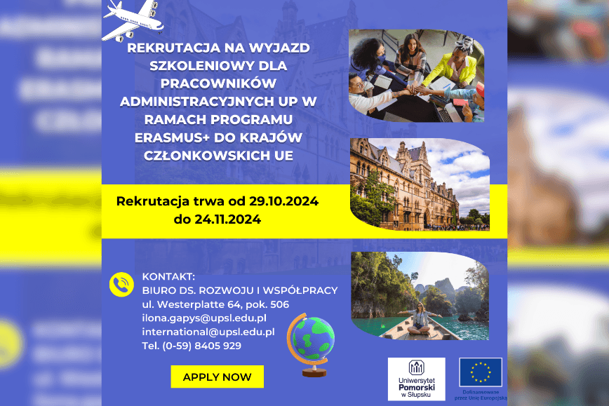 Rekrutacja na wyjazd szkoleniowy dla pracowników administracyjnych UP w ramach programu Erasmus+