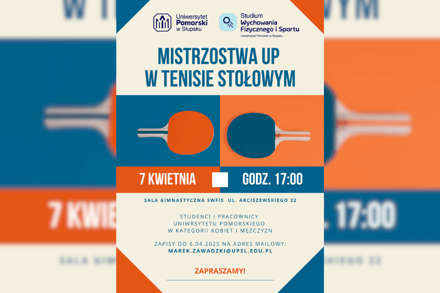 MISTRZOSTWA UNIWERSYTETU POMORSKIEGO W TENISIE STOŁOWYM