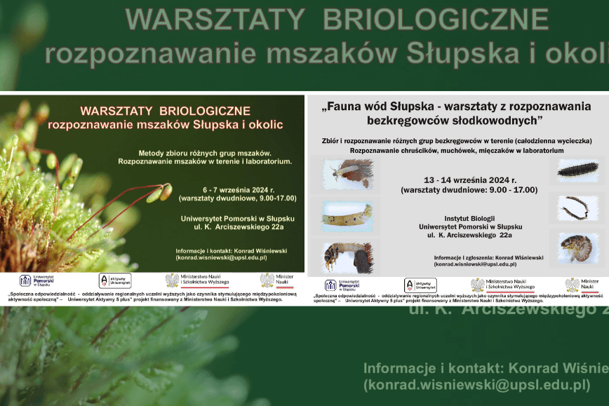Uniwersytet Pomorski w Słupsku zaprasza na kolejne warsztaty przyrodnicze, które odbędą się we wrześniu 2024 roku