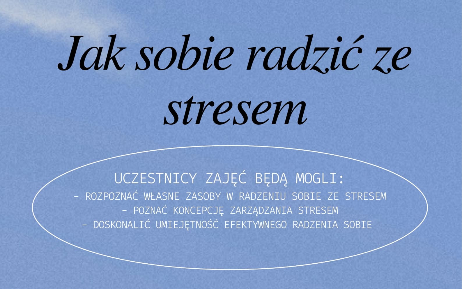 Warsztat "Jak sobie radzić ze stresem?