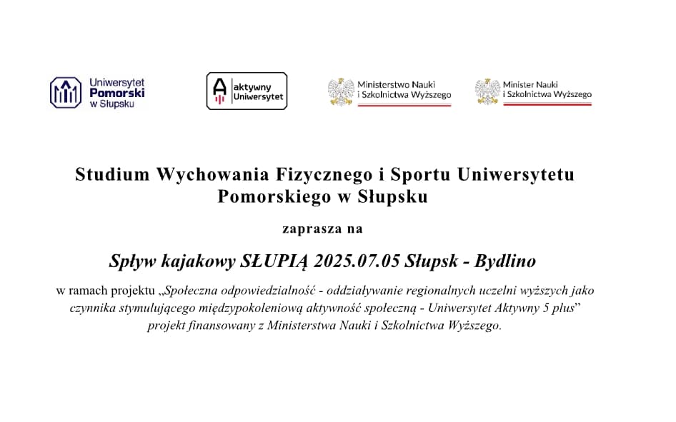 Spływ kajakowy SŁUPIĄ 2025.07.05 Słupsk - Bydlino