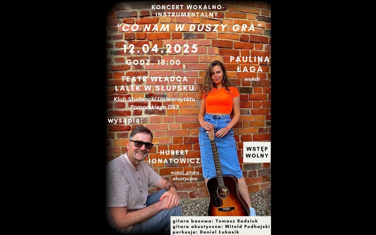 Koncert wokalno-instrumentalny - 12.04 (sobota) godz. 18.00 w Klubie DS3