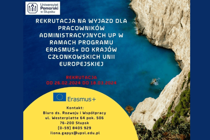 Rekrutacja na wyjazd szkoleniowy dla pracowników administracyjnych UP w ramach programu Erasmus+