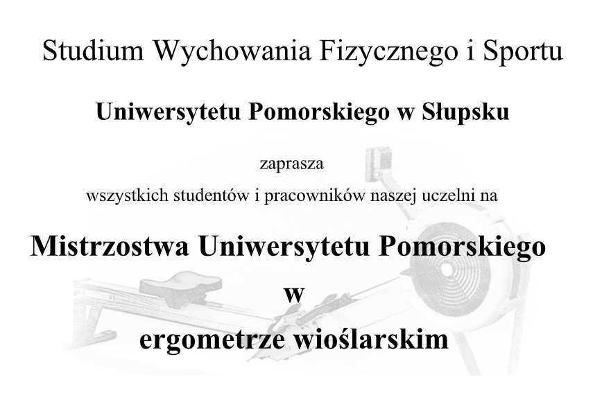 Mistrzostwa Uniwersytetu Pomorskiego w ergometrze wioślarskim