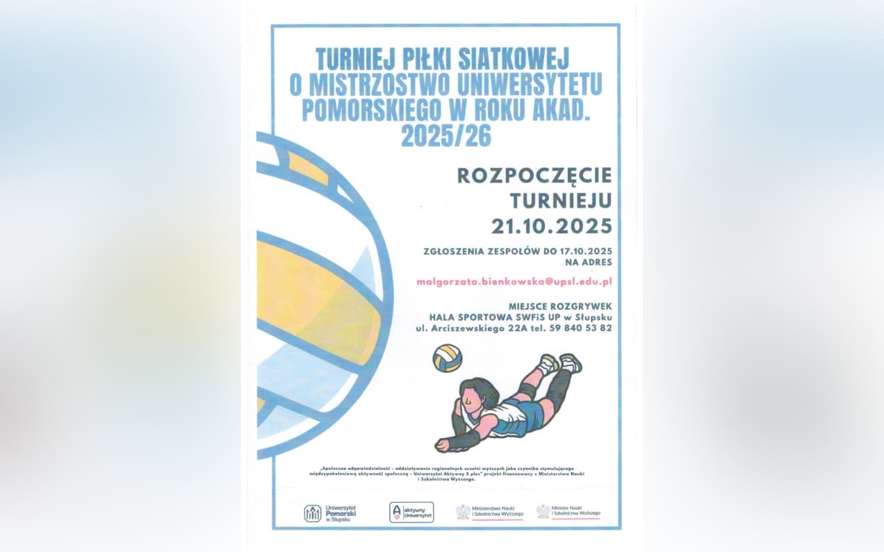 Turniej Piłki Siatkowej o Mistrzostwo UP w Słupsku w roku akademickim  2025/26