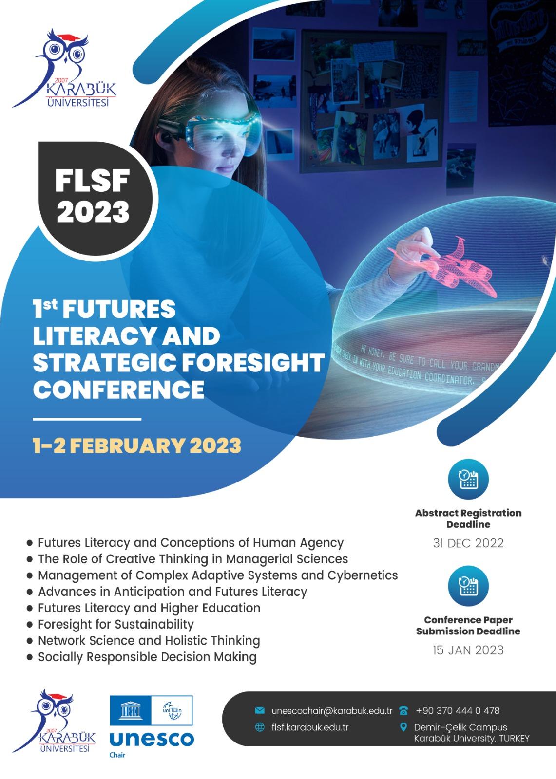 Konferencja -   FLSF 2023 - 1st Futures Literacy and Strategic Foresight Conference