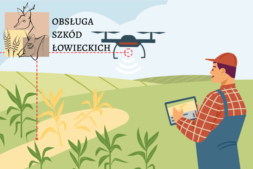 Szacowanie klęsk/szkód łowieckich z zastosowaniem innowacyjnych technologii geoinformacyjnych na terenie gminy Grzmiącą i Damnica