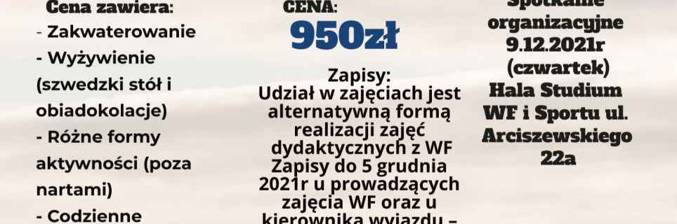 „XV Tatrzańskie Spotkanie” Poronin koło Zakopanego 20-27 luty 2022r.
